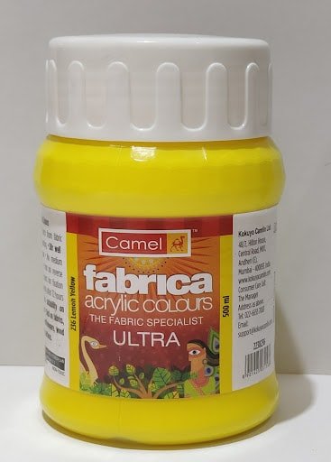 Camel Fabrica Acrylic Color 500ML Ultar Lemon Yellow 236 | Reliance Fine Art |Acrylic Paints