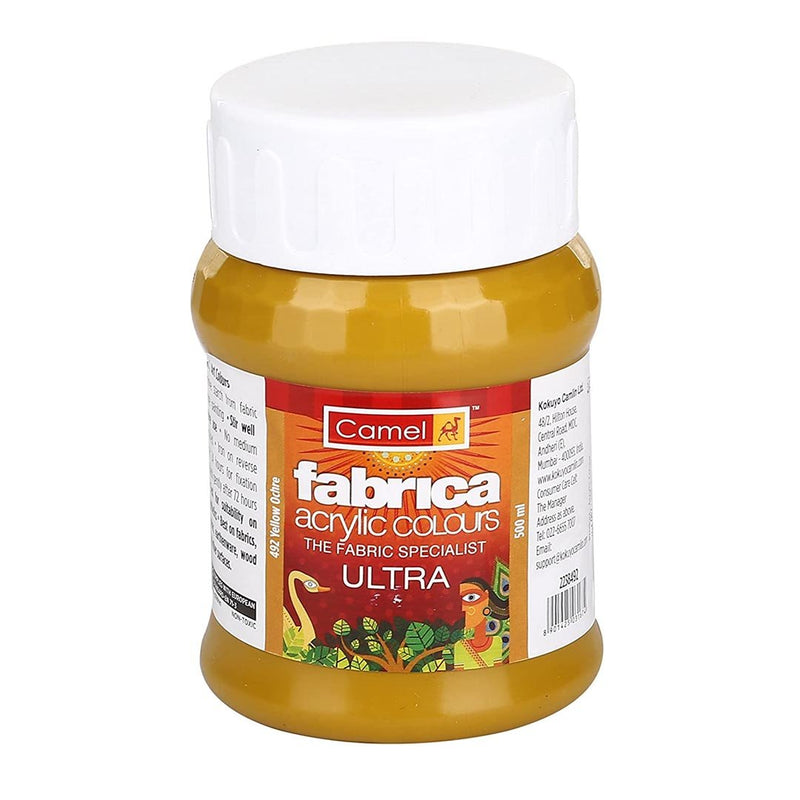 Camel fabrica acrylic color 500ml Ultra Yellow Ochre 492 | Reliance Fine Art |Acrylic Paints