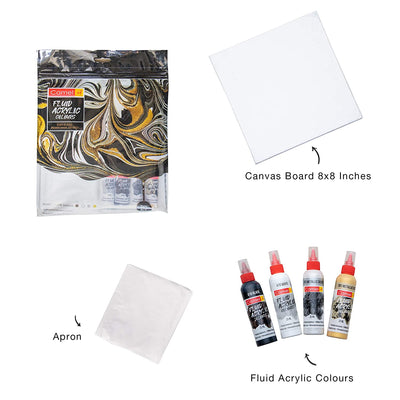 Camel Fluid Acrylic Colour Kit (Monochrome Shades) | Reliance Fine Art |Acrylic PaintsCamel Fluid Acrylic Paint 60 MLResin and Pouring Mediums & Sets