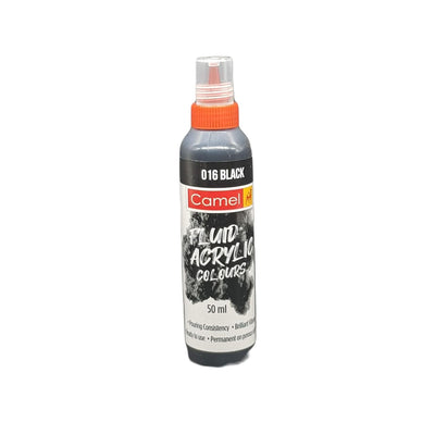 Camel Fluid Acrylic Colours 50 ML Black (016 ) | Reliance Fine Art |Acrylic PaintsCamel Fluid Acrylic Paint 60 ML