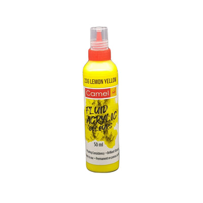 Camel Fluid Acrylic Colours 50 ML Lemon Yellow (236) | Reliance Fine Art |Acrylic PaintsCamel Fluid Acrylic Paint 60 ML