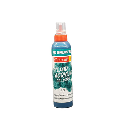 Camel Fluid Acrylic Colours 50 ML Turquoise Blue (425) | Reliance Fine Art |Acrylic PaintsCamel Fluid Acrylic Paint 60 ML