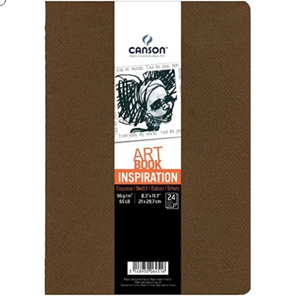 CANSON ARTBOOK INSPIRATION A4 96GM 36 SHeets - 2PCS (Tobacco+Oyster) - 200006452 | Reliance Fine Art |Art JournalsArt PadsSketch Pads & Papers