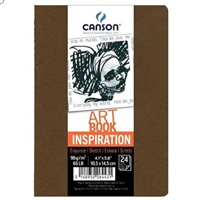 CANSON ARTBOOK INSPIRATION A6 96GM 24 SHeets - 2PCS (Tobacco+Oyster) - 200006444 | Reliance Fine Art |Art JournalsArt PadsSketch Pads & Papers