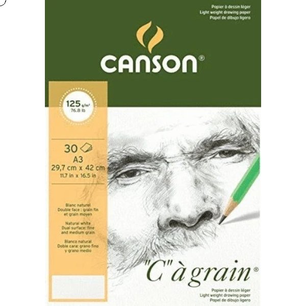 Canson "C"a` Grain Pad 125gsm A3 | Reliance Fine Art |Art PadsSketch Pads & Papers