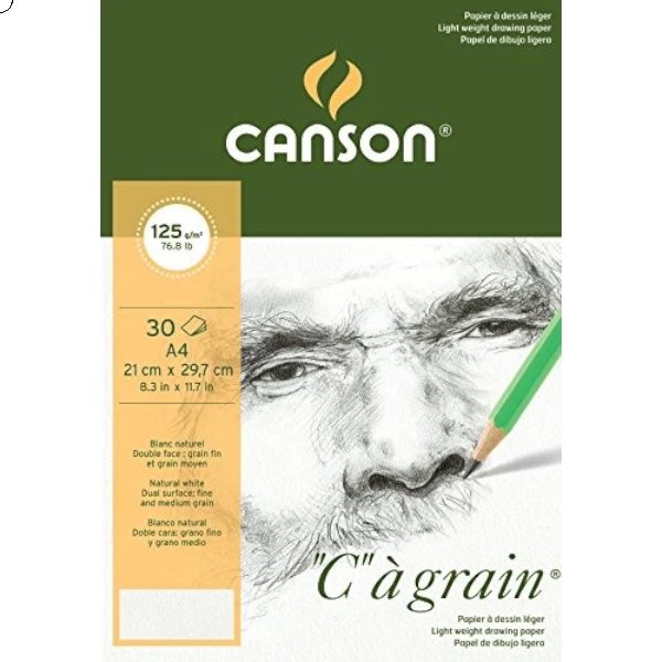 Canson "C"a` Grain Pad 125gsm A4 | Reliance Fine Art |Art PadsSketch Pads & Papers