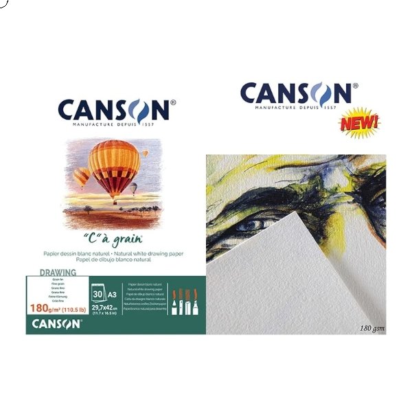 Canson "C"a` Grain Pad 180gsm A3 | Reliance Fine Art |Art PadsSketch Pads & Papers