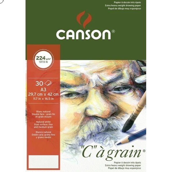 Canson "C"a` Grain Pad 224gsm A3 | Reliance Fine Art |Art PadsSketch Pads & Papers