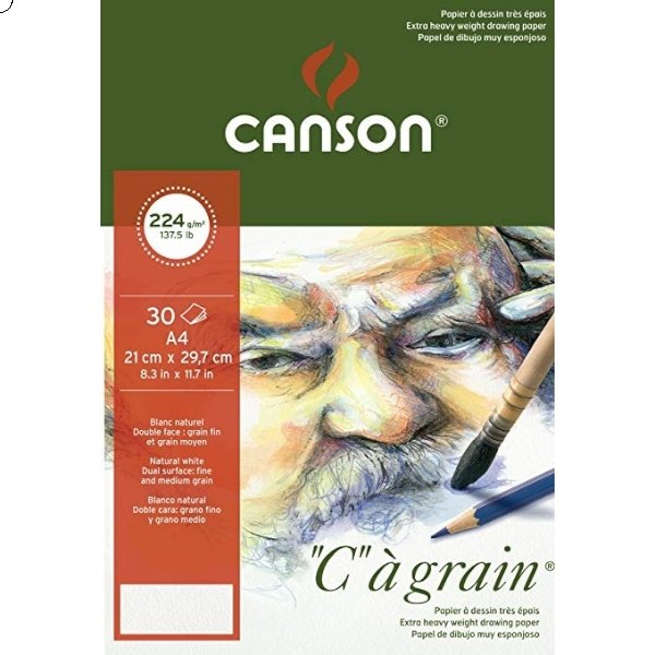Canson "C"a` Grain Pad 224gsm A4 | Reliance Fine Art |Art PadsSketch Pads & Papers