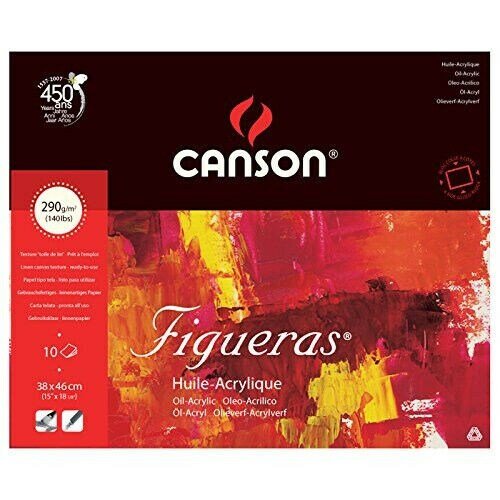 Canson Figueras Pad Canvas grain 290gsm (A3+ Size: 38x46cm) | Reliance Fine Art |Art PadsPaper Pads for PaintingSketch Pads & Papers