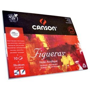 Canson Figueras Pads Canvas grain - glued on 4 sides GSM-290 (A5 Size: 24x19cm-2F) | Reliance Fine Art |Art PadsPaper Pads for PaintingSketch Pads & Papers