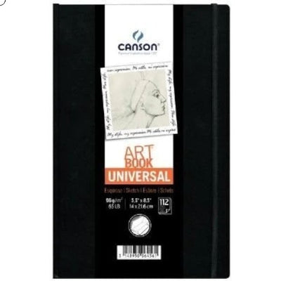 Canson Universal Art Book Hardbound With headband GSM-96; (A5 Size:14x21.6cm) | Reliance Fine Art |Art JournalsArt PadsSketch Pads & Papers