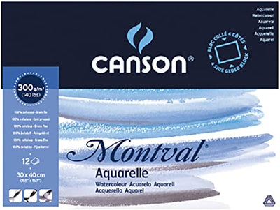 Canson Watercolor Montval Pads (A3 Size:30x40cms) Cold pressed; 300 GSM | Reliance Fine Art |Canson Watercolor PaperSketch Pads & PapersWatercolor Blocks and Pads