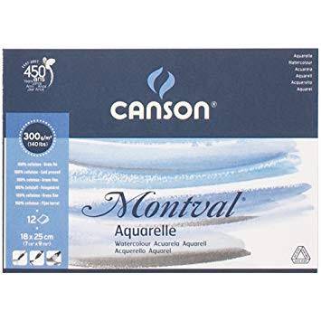 Canson Watercolor Montval Pads (A5+ Size:19x24cms) Cold pressed; 300 GSM | Reliance Fine Art |Canson Watercolor PaperSketch Pads & PapersWatercolor Blocks and Pads