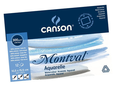 Canson Watercolor Montval Pads (A6 Size:10.5x15.5cms) Cold pressed; 300 GSM | Reliance Fine Art |Canson Watercolor PaperSketch Pads & PapersWatercolor Blocks and Pads