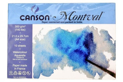 Canson Watercolor Montval Paper Loose Sheets Cold pressed 300gsm A4 (10sheets) | Reliance Fine Art |A4 & A5Canson Watercolor PaperPaper Packs