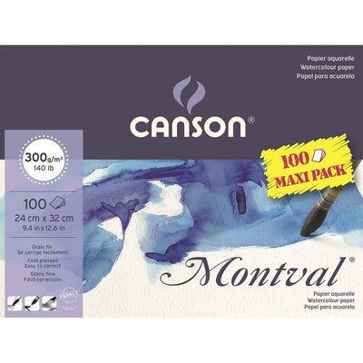 Canson Watercolour Montval Pad 300 GSM 100 Sheets (A4+, Size:24x32cm) (200006651) | Reliance Fine Art |Canson Watercolor PaperSketch Pads & PapersWatercolor Blocks and Pads