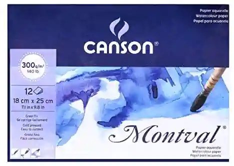 Canson Watercolour Montval Pad 300gsm (A5, Size:18x25cm) (200807317) | Reliance Fine Art |Canson Watercolor PaperSketch Pads & PapersWatercolor Blocks and Pads