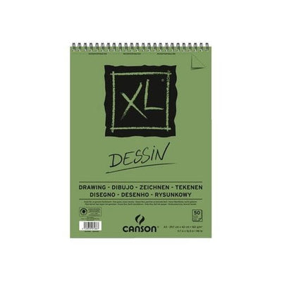 Canson XL Drawing Albums - spiralbound on short side GSM-160; Size-29.7x42cm-A3 | Reliance Fine Art |Art PadsSketch Pads & Papers