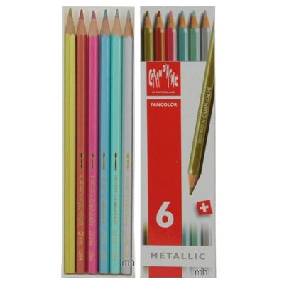 Caran D'Ache Fancolor Metallic Color Pencils, 6 Colors (1284.406) | Reliance Fine Art |Sketching Pencils Sets