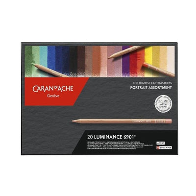 Caran D`Ache Luminance 6901 Artist Portrait Set of 20 | Reliance Fine Art |Sketching Pencils Sets