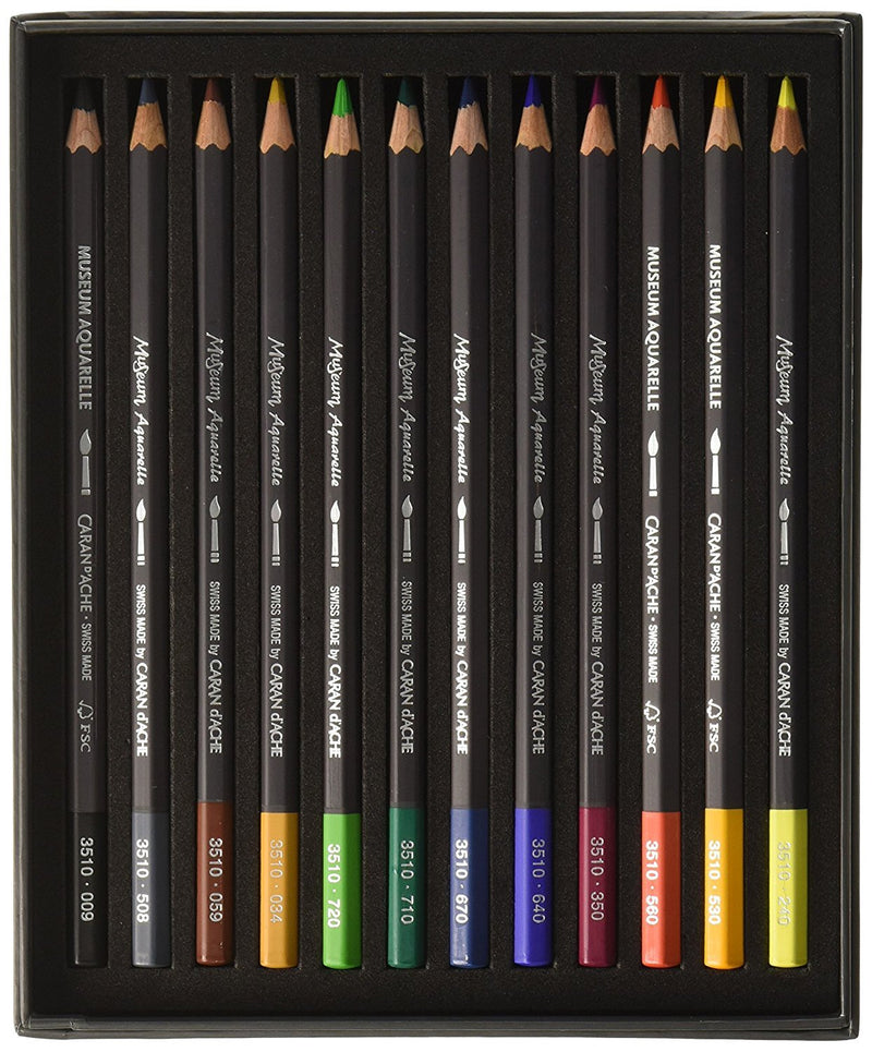 CaranD`ache Artist Aquarelle Museum Pencil Set Of 12 (3510.312) | Reliance Fine Art |Sketching Pencils Sets