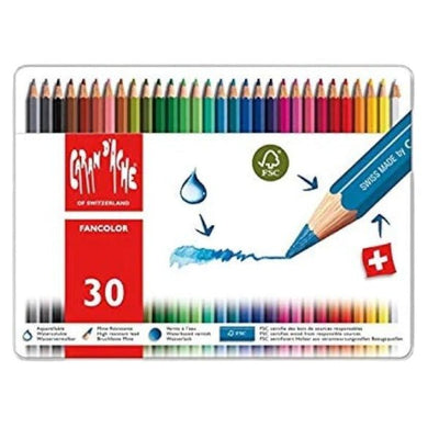 CaranD'ache Fancolor Pencils Set of 30 (1288.330) | Reliance Fine Art |Sketching Pencils Sets