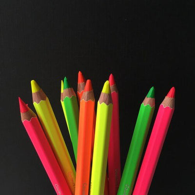 CaranD'ache Floroscent Green Wax Based Pencil (6mm) | Reliance Fine Art |