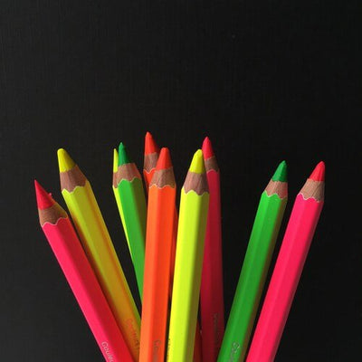 CaranD'ache Floroscent Orange Wax Based Pencil (6mm) | Reliance Fine Art |