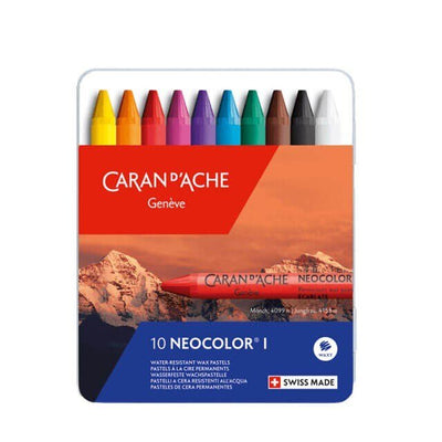 CaranD'ache Neocolor I Water-Resistant Wax Pastels Set of 10 (7000.310) | Reliance Fine Art |Pastels