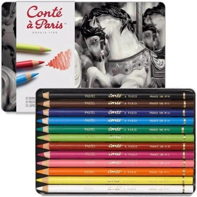 Conte a Paris Assorted Pastel Pencil Set of 12 (2181) | Reliance Fine Art |PastelsSketching Pencils Sets