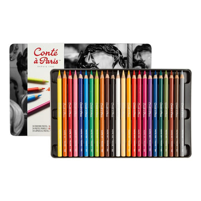 Conte a Paris Assorted Pastel Pencil Set of 24 (2182) | Reliance Fine Art |PastelsSketching Pencils Sets