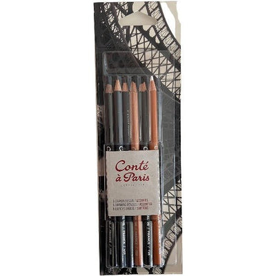 Conte a Paris Drawing Pencils Assorted Set of 6 (50105) | Reliance Fine Art |Charcoal & GraphitePastelsSketching Pencils Sets