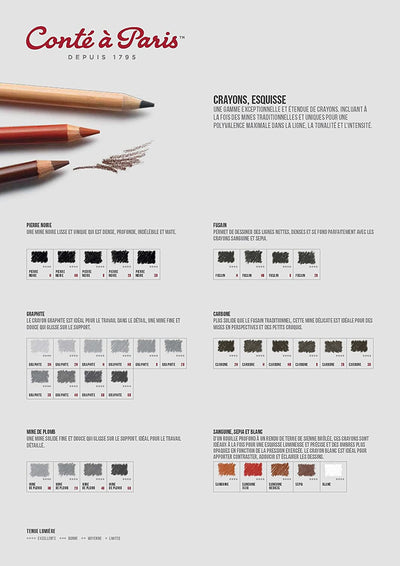Conte a Paris Sanguine Sketching Pencils Set of 6 (50107) | Reliance Fine Art |Charcoal & GraphitePastelsSketching Pencils Sets