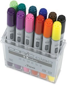 Copic Ciao 12 Colour Set - Alcohol Markers | Reliance Fine Art |Markers