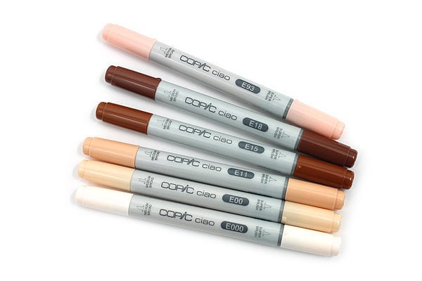 Copic Sketch, Alcohol-Based Markers, 12pc Set, Basic & I6-Skin Ciao  Markers, Skin, 6-Pack - Yahoo Shopping