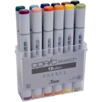 Copic Sketch Markers Set of 12 Colors Basics | Reliance Fine Art |Markers