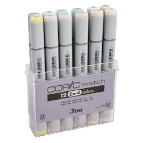 Copic Sketch Markers Set of 12 EX-04 | Reliance Fine Art |Markers