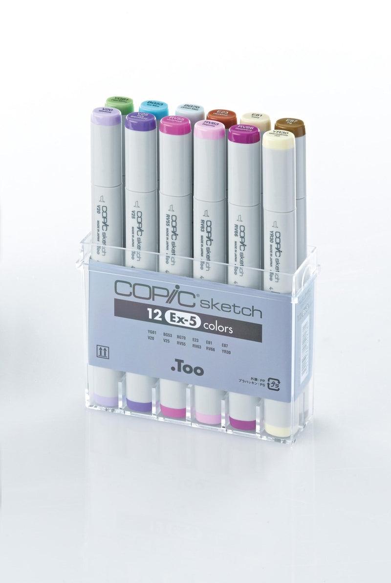 Copic Sketch Markers Set of 12 EX-05 | Reliance Fine Art |Markers