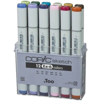 Copic Sketch Markers Set of 12 EX-06 | Reliance Fine Art |Markers