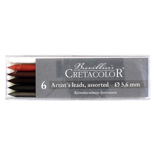 Cretacolor Artist Lead 5.6mm Set of 6 Assorted Colors (26400) | Reliance Fine Art |Charcoal & Graphite
