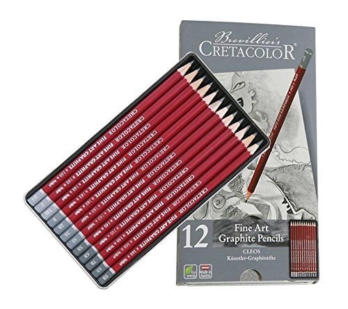 Cretacolor Fine Art Graphite Pencils set of 12 (16052) | Reliance Fine Art |Charcoal & GraphiteSketching Pencils Sets
