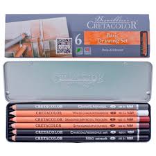 CretaColor Pencils Basic Drawing Set of 6 (40006) | Reliance Fine Art |Charcoal & GraphiteSketching Pencils Sets