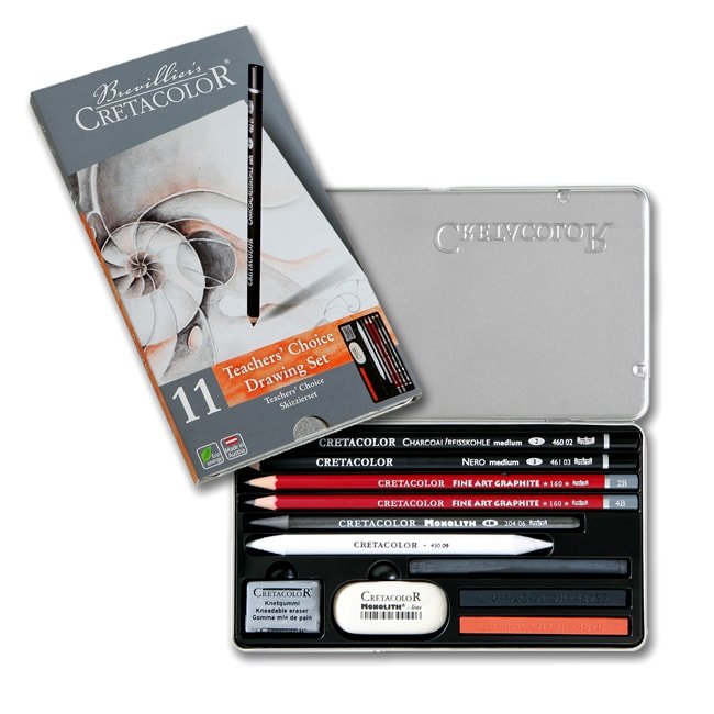 CretaColor Teachers Choice Drawing Set of 11 (40033) | Reliance Fine Art |Charcoal & GraphiteSketching Pencils Sets