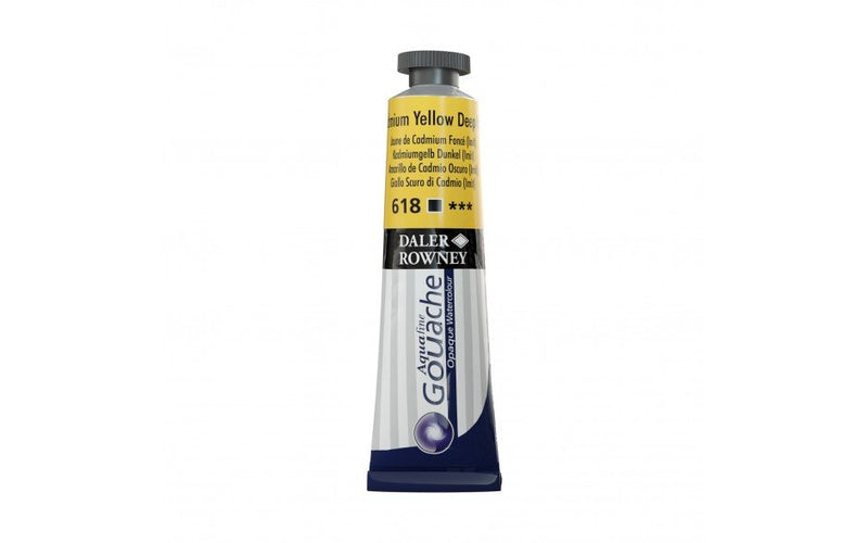 Daler Rowney Aquafine Gouache 15 ML Cadmium Yellow Deep Hue (136015618) | Reliance Fine Art |Daler Rowney Aquafine Gouache TubesGouache Paints