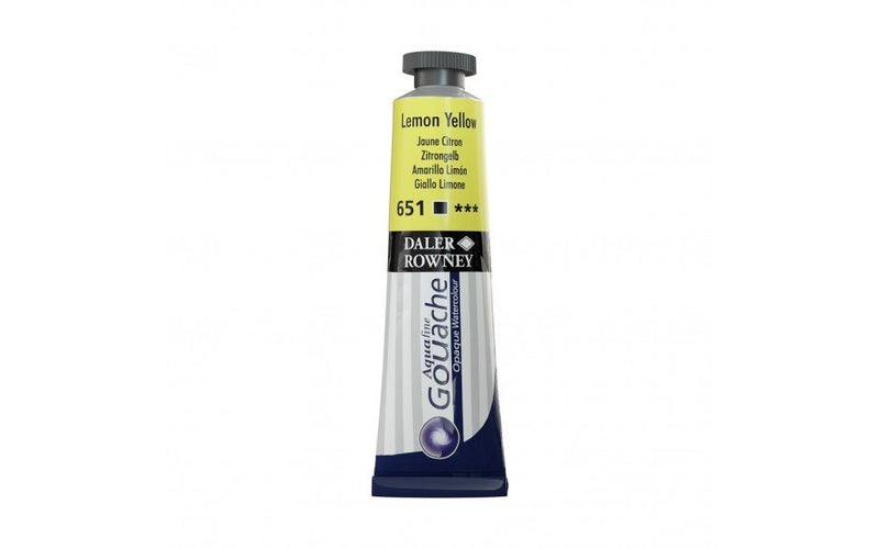 Daler Rowney Aquafine Gouache 15 ML Lemon Yellow (136015651) | Reliance Fine Art |Daler Rowney Aquafine Gouache TubesGouache Paints