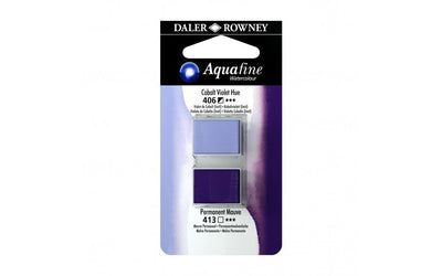 Daler-Rowney Aquafine Watercolour - Half Pan Twin Set - Cobalt Violet Hue/Permanent Mauve | Reliance Fine Art |Daler Rowney Aquafine Watercolor Half PansWater ColorWatercolor Paint