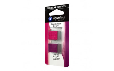 Daler-Rowney Aquafine Watercolour - Half Pan Twin Set - Quinacridone Magenta/Purple Lake | Reliance Fine Art |Daler Rowney Aquafine Watercolor Half PansWater ColorWatercolor Paint