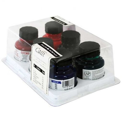 Daler & Rowney Calligraphy Ink Set 6 Shades x 29.5ml (604300010) | Reliance Fine Art |Calligraphy & Lettering
