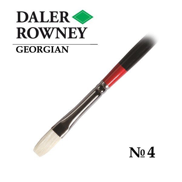 Daler-Rowney Georgian Long Flat Brush G48/Size 4 | Reliance Fine Art |Daler Rowney Georgian BrushesOil BrushesOil Paint Brushes